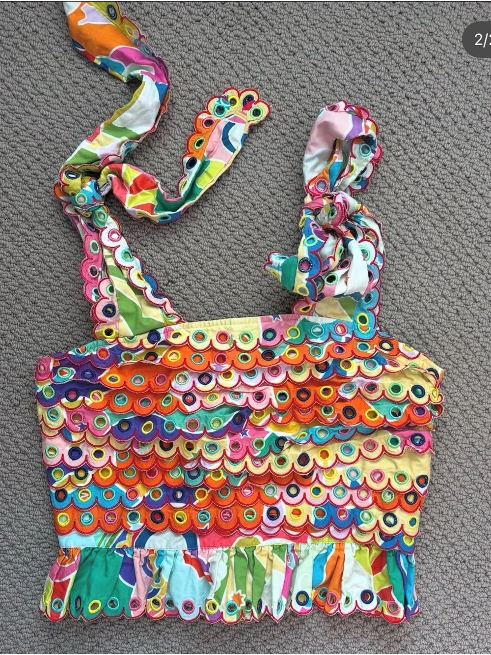 CeliaB Multicolor Sequin-Style Ruffle Tank Top - Picture 2 of 2